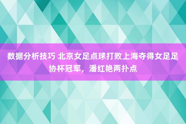 数据分析技巧 北京女足点球打败上海夺得女足足协杯冠军，潘红艳两扑点