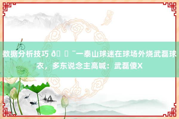 数据分析技巧 😨一泰山球迷在球场外烧武磊球衣，多东说念主高喊：武磊傻X