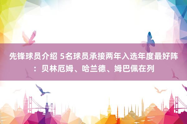 先锋球员介绍 5名球员承接两年入选年度最好阵：贝林厄姆、哈兰德、姆巴佩在列