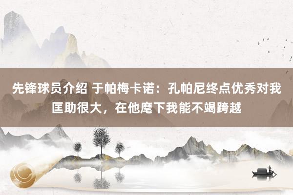 先锋球员介绍 于帕梅卡诺：孔帕尼终点优秀对我匡助很大，在他麾下我能不竭跨越