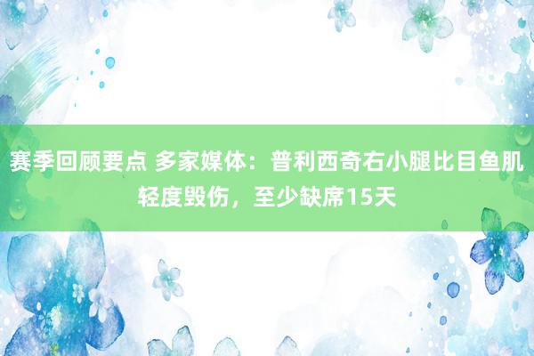 赛季回顾要点 多家媒体：普利西奇右小腿比目鱼肌轻度毁伤，至少缺席15天