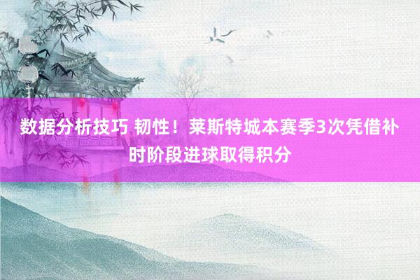 数据分析技巧 韧性！莱斯特城本赛季3次凭借补时阶段进球取得积分