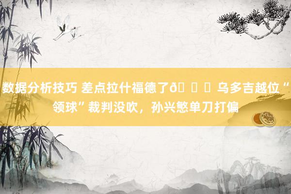 数据分析技巧 差点拉什福德了😅乌多吉越位“领球”裁判没吹，孙兴慜单刀打偏