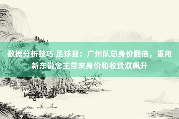 数据分析技巧 足球报：广州队总身价翻倍，重用新东说念主带来身价和收货双飙升