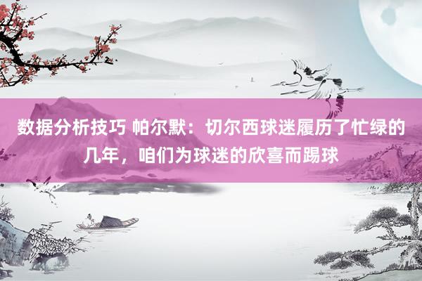 数据分析技巧 帕尔默：切尔西球迷履历了忙绿的几年，咱们为球迷的欣喜而踢球