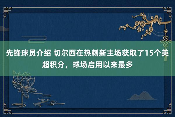 先锋球员介绍 切尔西在热刺新主场获取了15个英超积分，球场启用以来最多