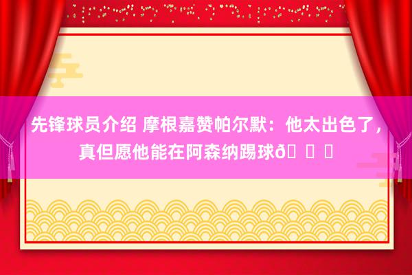 先锋球员介绍 摩根嘉赞帕尔默：他太出色了，真但愿他能在阿森纳踢球👍