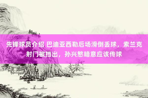 先锋球员介绍 巴迪亚西勒后场滑倒丢球，索兰克射门被挡出，孙兴慜暗意应该传球