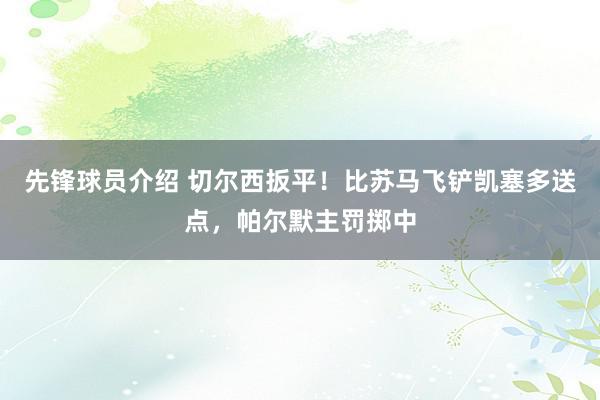 先锋球员介绍 切尔西扳平！比苏马飞铲凯塞多送点，帕尔默主罚掷中