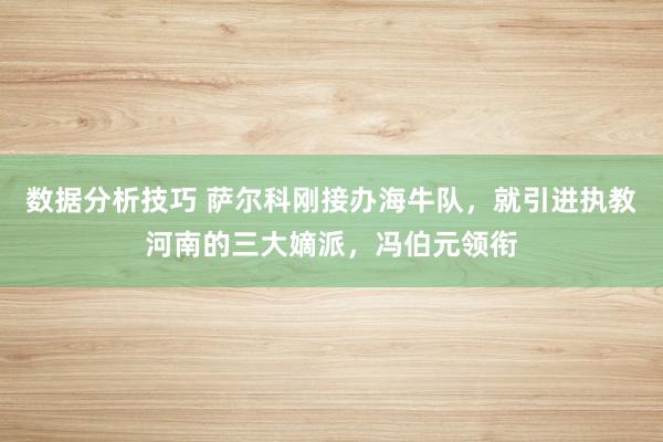 数据分析技巧 萨尔科刚接办海牛队，就引进执教河南的三大嫡派，冯伯元领衔